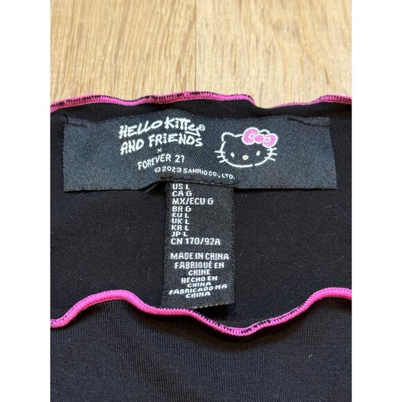 Hello Kitty‎ & Friends X Forever 21 Black Long Sleeve Top Size L - Picture 6 of 7